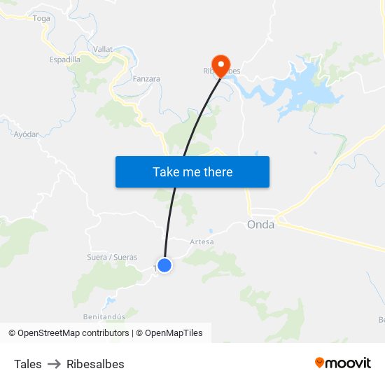 Tales to Ribesalbes map