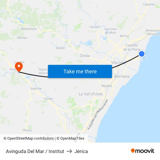 Avinguda Del Mar / Institut to Jérica map