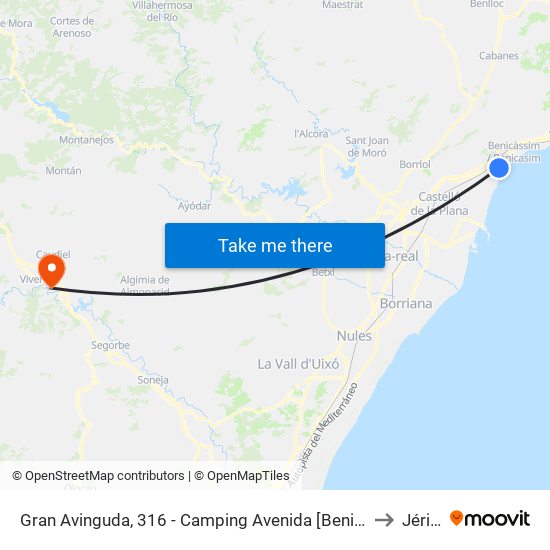 Gran Avinguda, 316 - Camping Avenida [Benicàssim] to Jérica map
