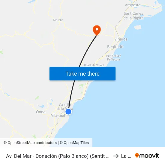 Av. Del Mar - Donación (Palo Blanco) (Sentit Grao) [Castelló de La Plana] to La Jana map