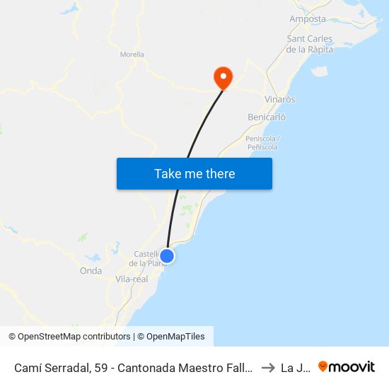 Camí Serradal, 59 - Cantonada Maestro Falla [Benicàssim] to La Jana map