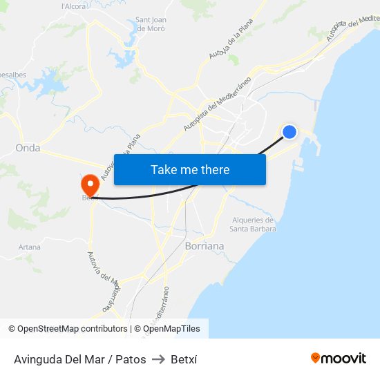 Avinguda Del Mar / Patos to Betxí map