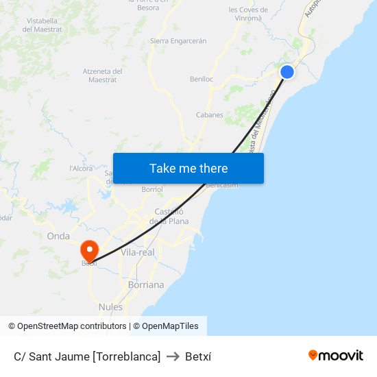 C/ Sant Jaume [Torreblanca] to Betxí map