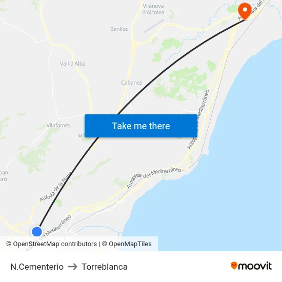 N.Cementerio to Torreblanca map