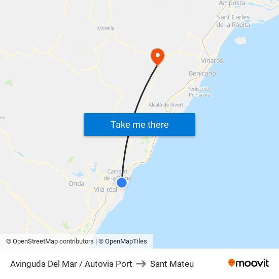 Avinguda Del Mar / Autovia Port to Sant Mateu map