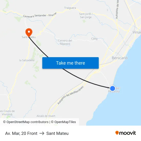 Av. Mar, 20 Front to Sant Mateu map