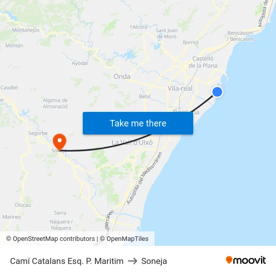 Camí Catalans Esq. P. Maritim to Soneja map