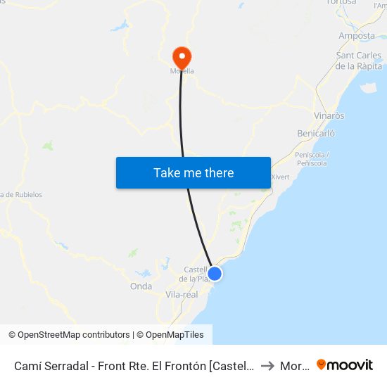 Camí Serradal - Front Rte. El Frontón [Castelló de La Plana] to Morella map