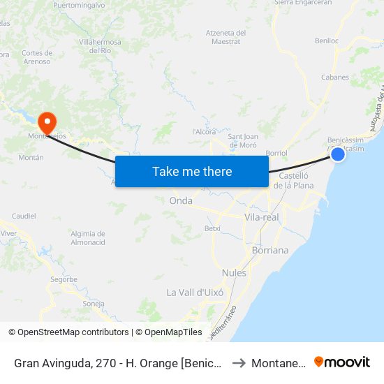 Gran Avinguda, 270 - H. Orange [Benicàssim] to Montanejos map