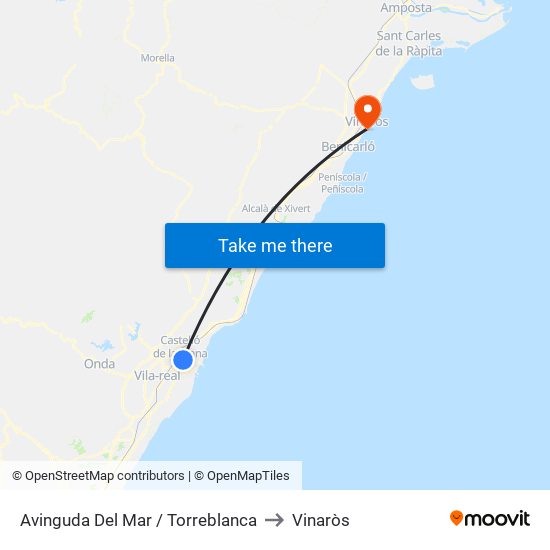 Avinguda Del Mar / Torreblanca to Vinaròs map