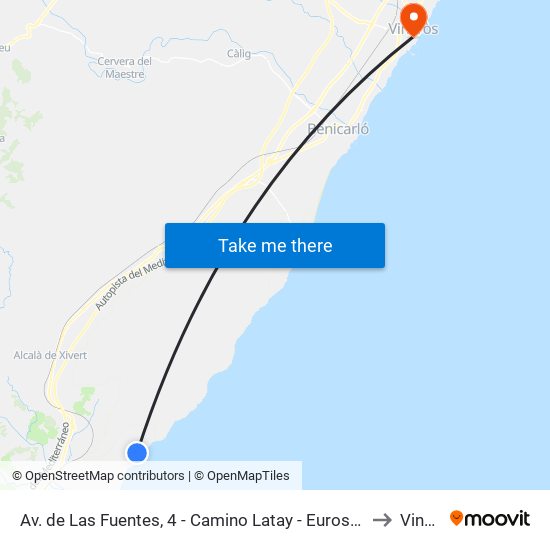 Av. de Las Fuentes, 4 - Camino Latay - Eurostal [Alcalà de Xivert] to Vinaròs map