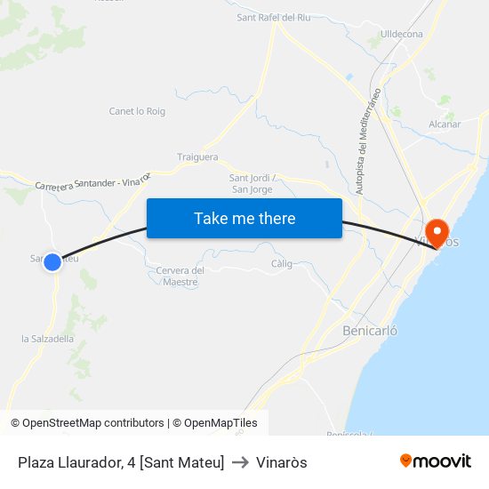 Plaza Llaurador, 4 [Sant Mateu] to Vinaròs map
