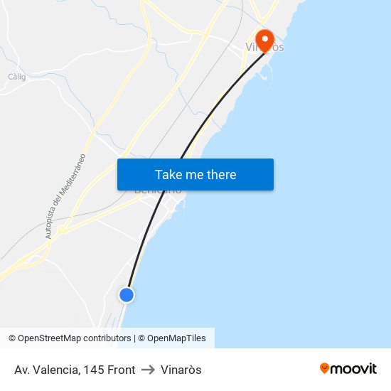 Av. Valencia, 145 Front to Vinaròs map