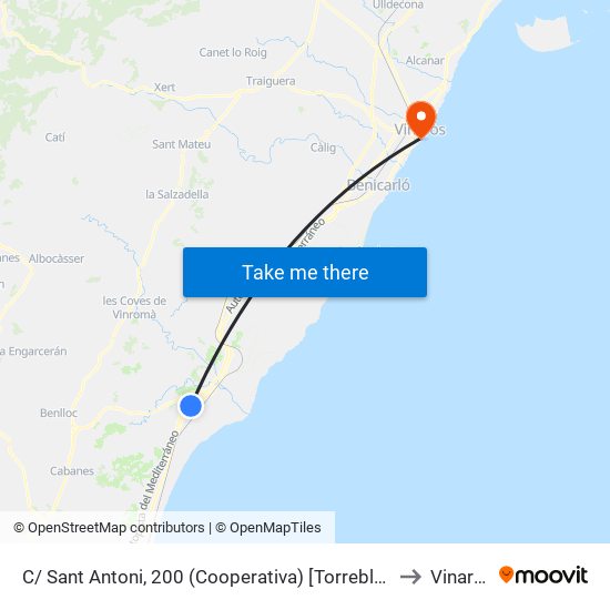 C/ Sant Antoni, 200 (Cooperativa) [Torreblanca] to Vinaròs map