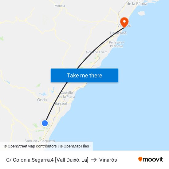 C/ Colonia Segarra,4 [Vall Duixó, La] to Vinaròs map