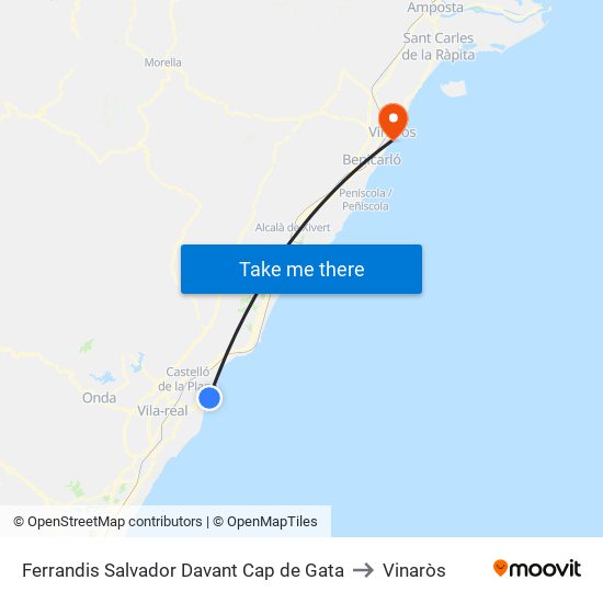 Ferrandis Salvador Davant Cap de Gata to Vinaròs map