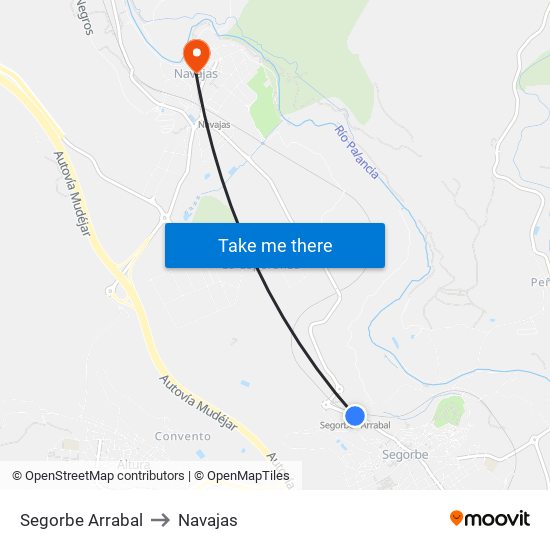 Segorbe Arrabal to Navajas map