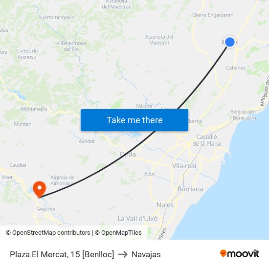 Plaza El Mercat, 15 [Benlloc] to Navajas map