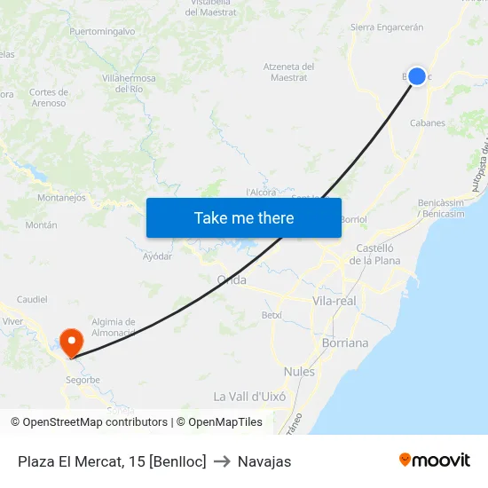 Plaza El Mercat, 15 [Benlloc] to Navajas map