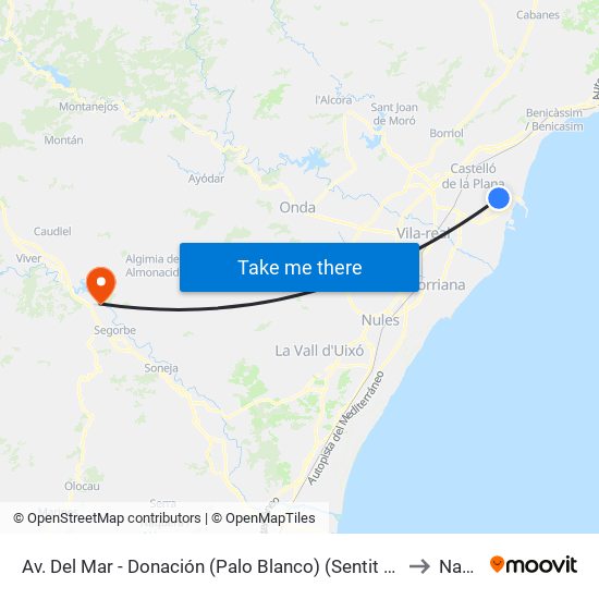 Av. Del Mar - Donación (Palo Blanco) (Sentit Grao) [Castelló de La Plana] to Navajas map