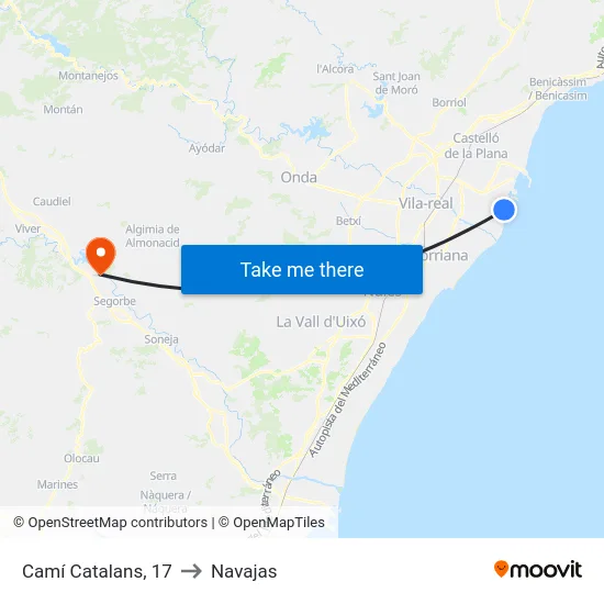 Camí Catalans, 17 to Navajas map