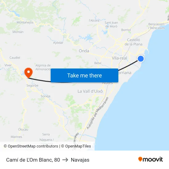 Camí de L'Om Blanc, 80 to Navajas map