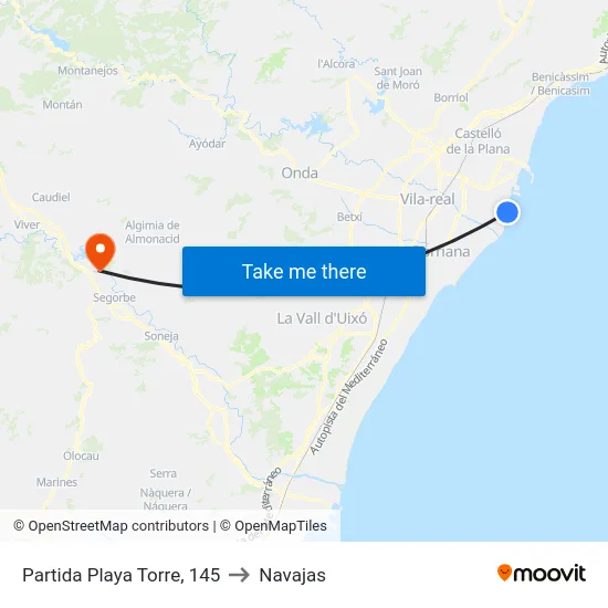 Partida Playa Torre, 145 to Navajas map