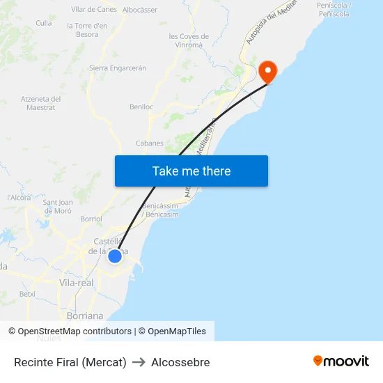 Recinte Firal (Mercat) to Alcossebre map