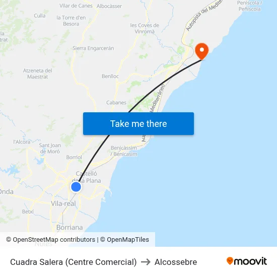 Cuadra Salera (Centre Comercial) to Alcossebre map