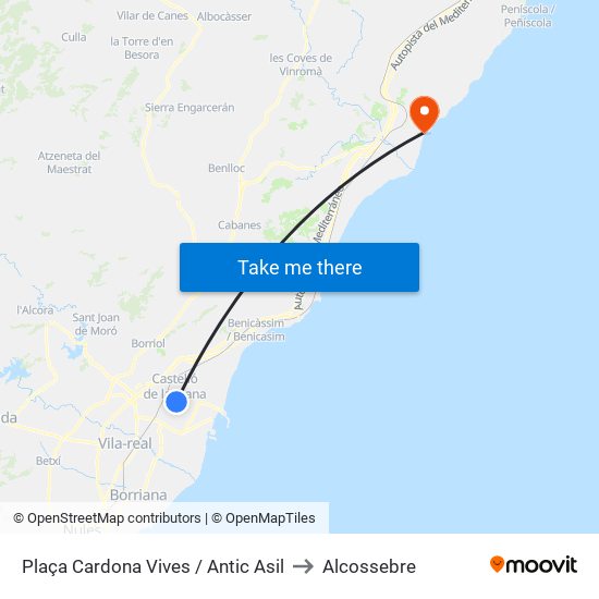 Plaça Cardona Vives / Antic Asil to Alcossebre map