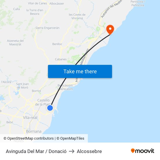 Avinguda Del Mar / Donació to Alcossebre map
