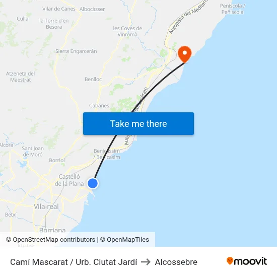 Camí Mascarat / Urb. Ciutat Jardí to Alcossebre map