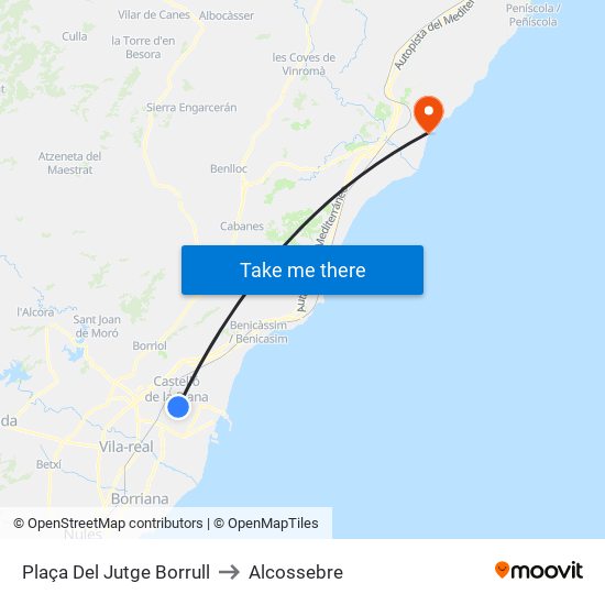 Plaça Del Jutge Borrull to Alcossebre map