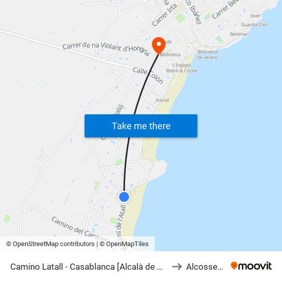 Camino Latall - Casablanca [Alcalà de Xivert] to Alcossebre map