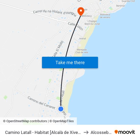 Camino Latall - Habitat [Alcalà de Xivert] to Alcossebre map