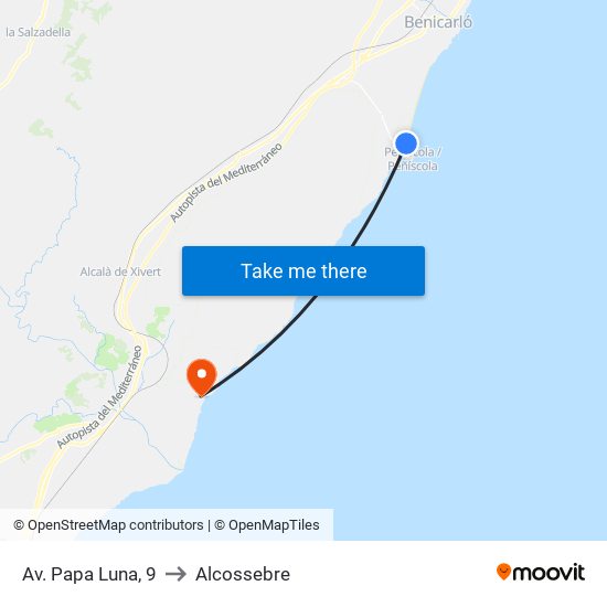 Av. Papa Luna, 9 to Alcossebre map