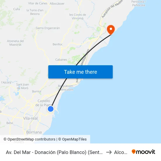 Av. Del Mar - Donación (Palo Blanco) (Sentit Grao) [Castelló de La Plana] to Alcossebre map