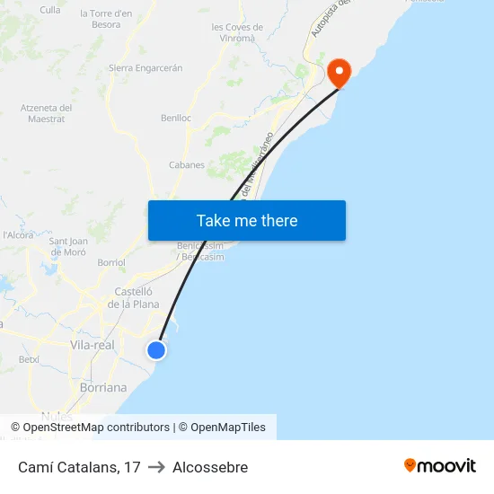 Camí Catalans, 17 to Alcossebre map