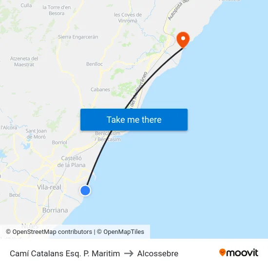 Camí Catalans Esq. P. Maritim to Alcossebre map