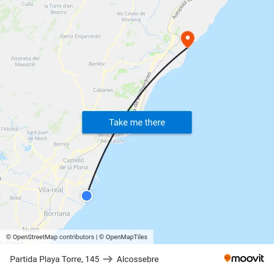 Partida Playa Torre, 145 to Alcossebre map