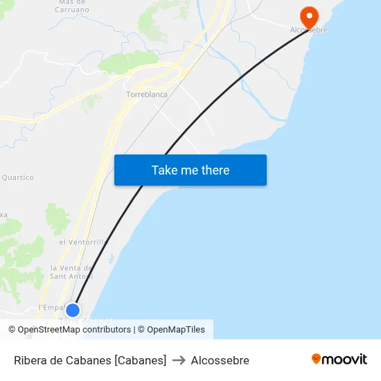 Ribera de Cabanes [Cabanes] to Alcossebre map