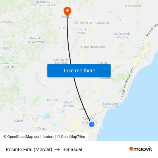 Recinte Firal (Mercat) to Benassal map