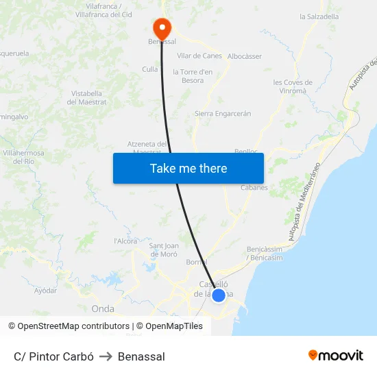 C/ Pintor Carbó to Benassal map