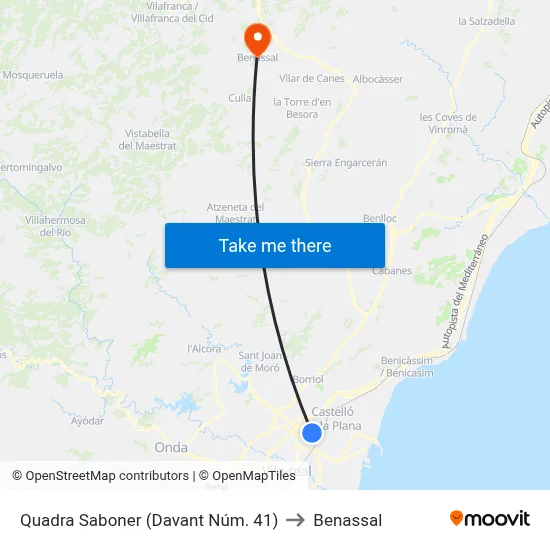 Quadra Saboner (Davant Núm. 41) to Benassal map