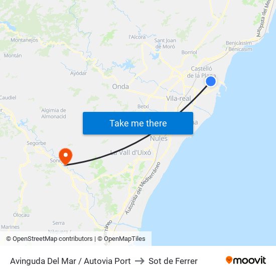 Avinguda Del Mar / Autovia Port to Sot de Ferrer map