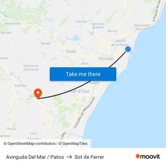 Avinguda Del Mar / Patos to Sot de Ferrer map