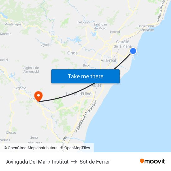 Avinguda Del Mar / Institut to Sot de Ferrer map