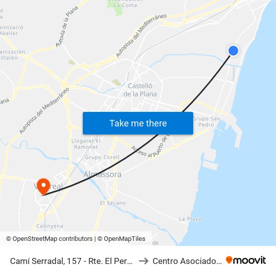 Camí Serradal, 157 - Rte. El Perrico [Castelló de La Plana] to Centro Asociado Uned Vila-Real map
