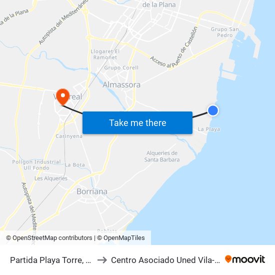 Partida Playa Torre, 145 to Centro Asociado Uned Vila-Real map