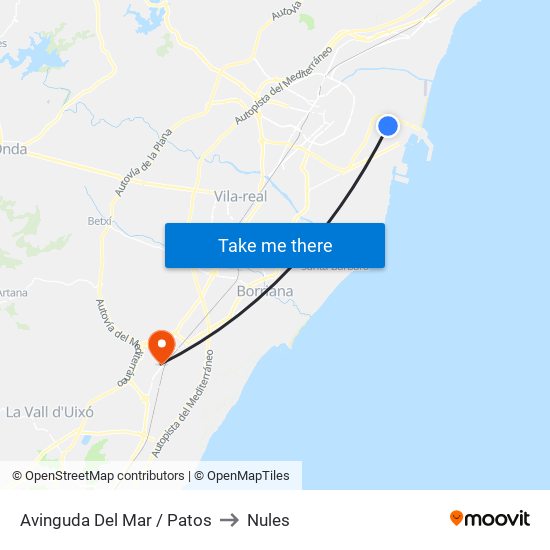 Avinguda Del Mar / Patos to Nules map